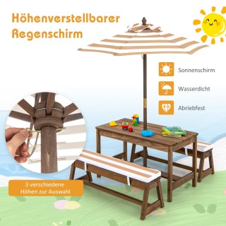 Costway Σετ Πικνικ Τραπέζι με Ομπρέλα & Καθίσματα σε Καφέ Χρώμα NP1... Costway Σετ Πικνικ Τραπέζι με Ομπρέλα & Καθίσματα σε Καφέ Χρώμα NP1...