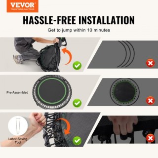 VEVOR 40 Πτυσσόμενο Μίνι Τραμπολίνο Γυμναστικής Ενηλίκων για Εσωτε... VEVOR 40 Πτυσσόμενο Μίνι Τραμπολίνο Γυμναστικής Ενηλίκων για Εσωτε...