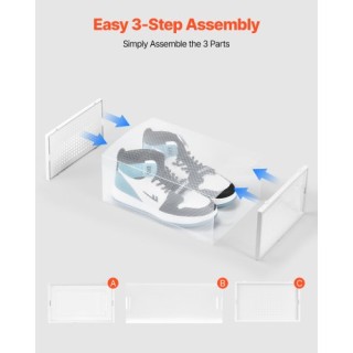 VEVOR 12 Πακέτα Στοιβαζόμενων Λευκών Κουτιών Αποθήκευσης Παπουτσιών... VEVOR 12 Πακέτα Στοιβαζόμενων Λευκών Κουτιών Αποθήκευσης Παπουτσιών...