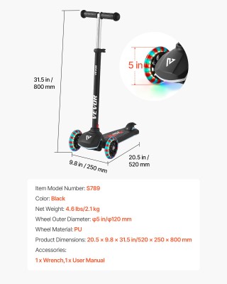 VEVOR Παιδικό Πατίνι 3+ με Φωτιζόμενες Ρόδες και Ρυθμιζόμενο Τιμόνι... VEVOR Παιδικό Πατίνι 3+ με Φωτιζόμενες Ρόδες και Ρυθμιζόμενο Τιμόνι...