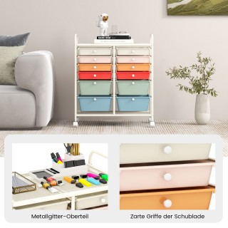 Costway Καρότσι με 12 Στοιβαζόμενα Συρτάρια και Μεταλλικό Πλαίσιο σ... Costway Καρότσι με 12 Στοιβαζόμενα Συρτάρια και Μεταλλικό Πλαίσιο σ...