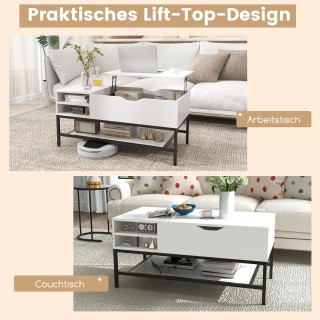 Τραπεζάκι Σαλονιού με Ανασηκούμενη Επιφάνεια & Κρυφό Αποθηκευτικό Χ...