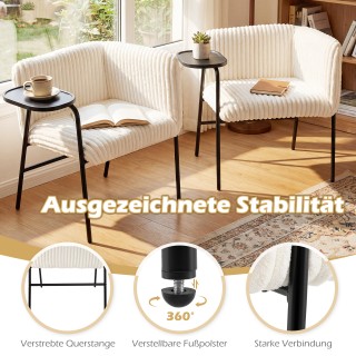 Costway Μοντέρνος καναπές lounge με δίσκο, πολυθρόνα με επένδυση απ...