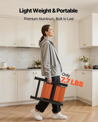 VEVOR Σκάλα 2 Σκαλιών, Πτυσσόμενο Σκαλοπάτι με Αντιολισθητικό Πέλμα...