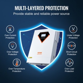 VEVOR Υβριδικός Ηλιακός Αντιστροφέας 5500W 230V με 100A MPPT Ελεγκτ... VEVOR Υβριδικός Ηλιακός Αντιστροφέας 5500W 230V με 100A MPPT Ελεγκτ...