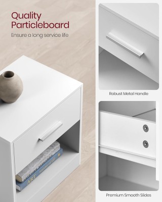 VASAGLE Σετ 2 Μοντέρνα Κομοδίνα σε Κλασικό Λευκό 45x35x58 εκ. LET77... VASAGLE Σετ 2 Μοντέρνα Κομοδίνα σε Κλασικό Λευκό 45x35x58 εκ. LET77...