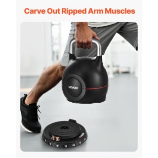 VEVOR Ρυθμιζόμενο Kettlebell με 7 Επίπεδα Βάρους (2-20 kg) HLKDHS20...