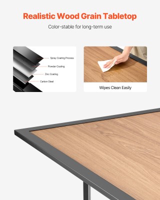 VEVOR Καφέ Ορθογώνιο Τραπέζι Εξωτερικού Χώρου 150x96 εκ. με Οπή Ομπ...