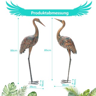 Σετ Δύο Γλυπτών  Πουλιών για Κήπο 18 x 35 x 86 cm  GT4120 Costway