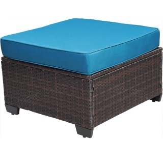 BAKAJI Σετ Εξωτερικού Χώρου Πολυρατάν με Μπλε Μαξιλάρια για Κήπο 02...