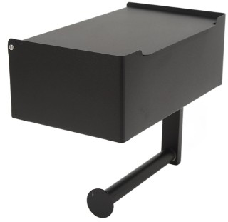 Κρεμάστρα χαρτιού υγείας με ράφι για μαντηλάκια, μαύρο loft WC 5907...