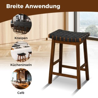 Costway Σετ 2 Εργονομικών Σκαμπό Μπαρ με Πλεκτό Δερματίνη και Ξύλι... Costway Σετ 2 Εργονομικών Σκαμπό Μπαρ με Πλεκτό Δερματίνη και Ξύλι...