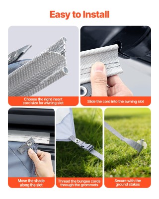 VEVOR Διχτυωτή Οθόνη Σκίασης για Τέντα RV 2 x 4.3 μ από Πολυεστέρα ...