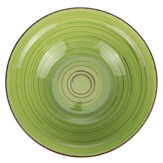 Galileo Πράσινο Βαθύ Πιάτο από Λίπαρι, 21 εκ., Γκρε - Ιδανικό για Κ...