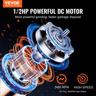 VEVOR  Απορριμματοφάγος 1/2 HP 3820 RPM EZ Connect  GDLJCLQ12HPZ5NZ...