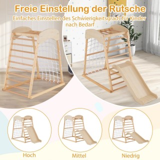 Costway 6-σε-1 Ξύλινη Παιδική Γυμναστική Ζούγκλα για Παιδιά TS10202NA