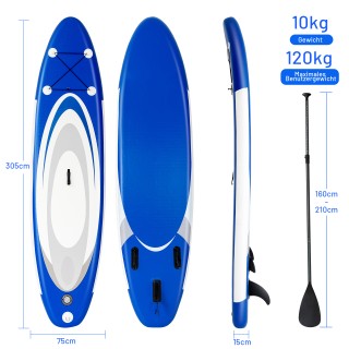 Costway  Φουσκωτή Σανίδα Stand Up Paddle Επιπλέον φαρδιά αντιολισθη...