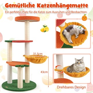 Costway Κέντρο Αναρρίχησης για Γάτες 100 cm με Θέμα Φρούτων και Στύ... Costway Κέντρο Αναρρίχησης για Γάτες 100 cm με Θέμα Φρούτων και Στύ...