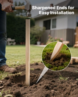 VEVOR Ξύλινοι Πάσσαλοι Κήπου, 25 Τεμάχια 17.53×12.7×1219.2 mm WLMZ0...