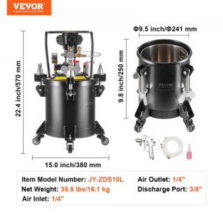 Δοχείο Βαφής VEVOR 10L με Αυτόματη Ανάδευση 70 psi  PQYLGZDXOX10JBI...