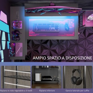 HOMCOM Γωνιακό Γραφείο Αναστρέψιμο με LED Πρίζες Ρεύματος και Πρίζε... HOMCOM Γωνιακό Γραφείο Αναστρέψιμο με LED Πρίζες Ρεύματος και Πρίζε...