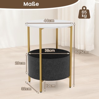 Costway  Στρογγυλό βοηθητικό τραπέζι με αφαιρούμενο υφασμάτινο καλά...