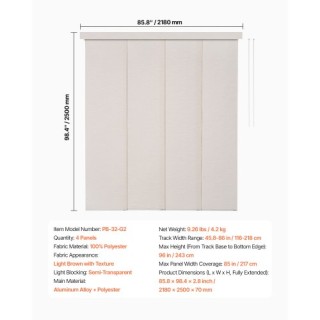 VEVOR Επεκτάσιμος Οδηγός Κάθετων Περσίδων 116-218 εκ. Κόψιμο Ανοιχτ... VEVOR Επεκτάσιμος Οδηγός Κάθετων Περσίδων 116-218 εκ. Κόψιμο Ανοιχτ...