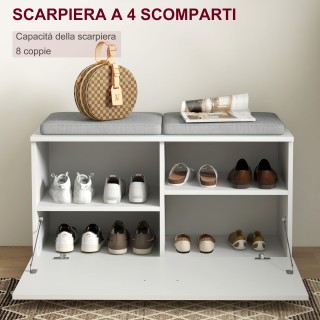 Σετ επίπλων εισόδου HOMCOM με κρεμάστρα, καθρέφτη, πάγκο με μαξιλάρ...