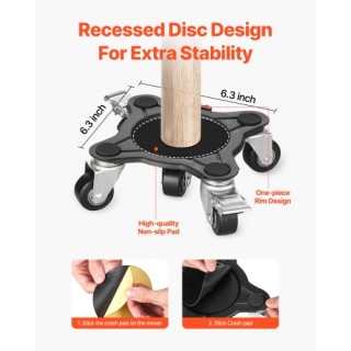 VEVOR Βαρέως Τύπου Έπιπλο Μεταφορέας με 5 Ρόδες, Ικανότητα 1200 Λίβ...