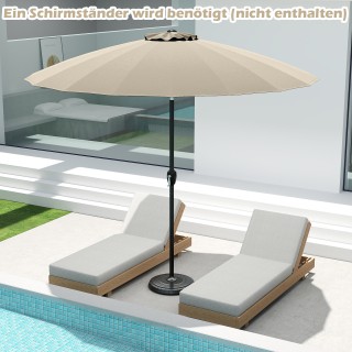 Costway  Ομπρέλα Κήπου με Κλείσιμο Μανιβέλας, Διάμετρος 258 εκ., Ρυ...