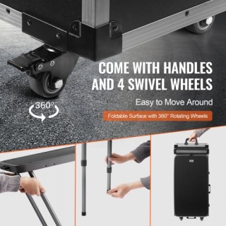 Επαγγελματική Βαλίτσα Μακιγιάζ VEVOR με Ρόδες, Μαύρη  HZXXGZTSZDS02...