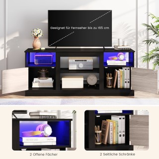 Costway Τηλεοπτικό Ντουλάπι με LED Φωτισμό για Τηλεόραση 65 με Ρυθμ...