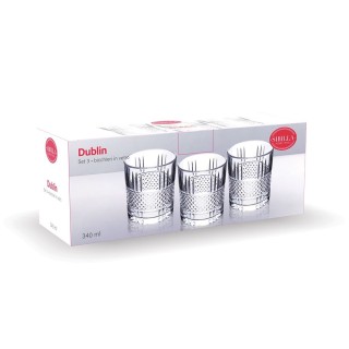 Galileo Σετ 3 ποτήρια 340 ml από γυαλί με διαφανή επεξεργασμένη επι...