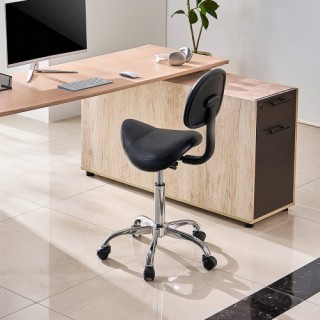 VEVOR Περιστρεφόμενο Σκαμπό Σαμαριού με Πλάτη Δερματίνη Ρυθμιζόμενο...