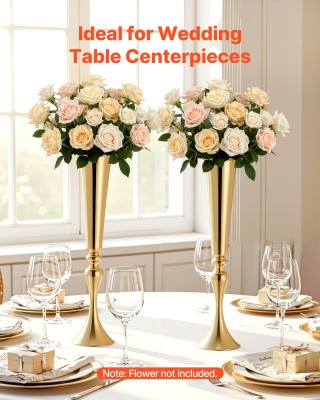 VEVOR 12 Βάζα Γάμου, Χρυσά Τραπέζια Κεντρικά 55 εκ., Εύκολη Εγκατάσ...