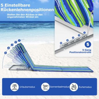 Costway Σετ Ξαπλώστρας με 2 Στρώματα Παραλίας και Πλαϊνό Τραπέζι Ρ... Costway Σετ Ξαπλώστρας με 2 Στρώματα Παραλίας και Πλαϊνό Τραπέζι Ρ...