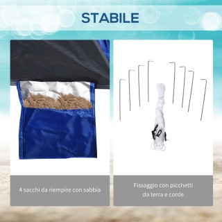 Outsunny Pop Up σκηνή παραλίας με σχοινιά και κοντάρια σε μπλε πολυ... Outsunny Pop Up σκηνή παραλίας με σχοινιά και κοντάρια σε μπλε πολυ...