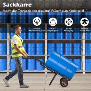 Costway Καρότσι μεταφοράς βαρελιών με 2 ελαστικούς τροχούς & γάντζο... Costway Καρότσι μεταφοράς βαρελιών με 2 ελαστικούς τροχούς & γάντζο...