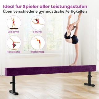 Costway  Ρυθμιζόμενη Δοκός Ισορροπίας Μεταβλητό Ύψος 226 εκ., Μωβ α...