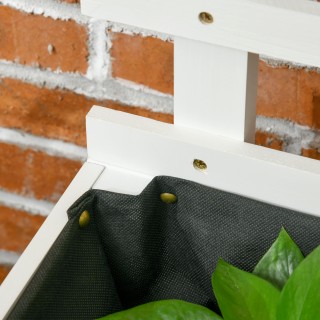 Outsunny Κάθετη Ζαρντινιέρα με 4 ρόδες και Ξύλινο Καφασωτό για Αναρ...