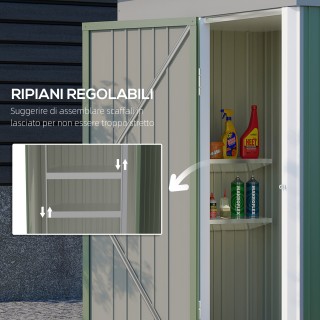 Outsunny Garden Υπόστεγο Χαλύβδινη Αποθήκη με Πόρτα που κλειδώνει, ...