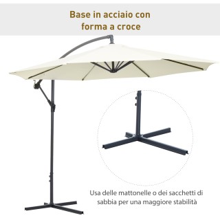 Outsunny Parasol Decentralized Garden Umbrella Beach Iron 3M, Μπεζ ... Outsunny Parasol Decentralized Garden Umbrella Beach Iron 3M, Μπεζ ...