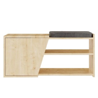 BAKAJI Παπουτσοθήκη Εισόδου με 2 Ράφια, Πόρτα, Μαξιλάρι και Φινίρισ...