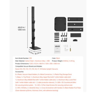 VEVOR Βάση Στήριξης Σκούπας Dyson Μαύρη XCQZJDSLSKB6OAVW1V0