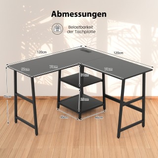 Costway Μοντέρνο Γραφείο Υπολογιστή σε Σχήμα L με Ενσωματωμένο Στα... Costway Μοντέρνο Γραφείο Υπολογιστή σε Σχήμα L με Ενσωματωμένο Στα...