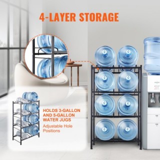 Ράφι Νερού VEVOR 4 Επιπέδων για 8 Μπουκάλια Μαύρο  5JLTZSSTSTZCX729CV0