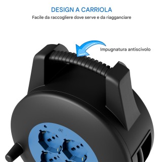 BAKAJI Καρούλι Μπαλαντέζα 12 Μέτρων με Διακόπτη Προστασίας και 4 Πρ...