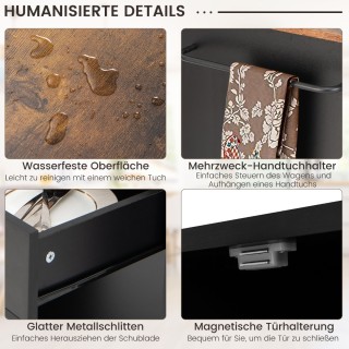 Costway Κουζινοκαρότσι με 3 Ράφια Μπαχαρικών 82 x 46 x 92 cm Μαύρο ... Costway Κουζινοκαρότσι με 3 Ράφια Μπαχαρικών 82 x 46 x 92 cm Μαύρο ...