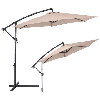 BAKAJI  Ομπρέλα Κήπου Αποκεντρωμένη 3x3 μ. Πάλος Ατσάλι Γκαζέμπο Πι...