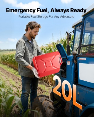 VEVOR Καναπές Καυσίμου 20L με Στόμιο & Άνετη Χειρολαβή, Κόκκινος JS...